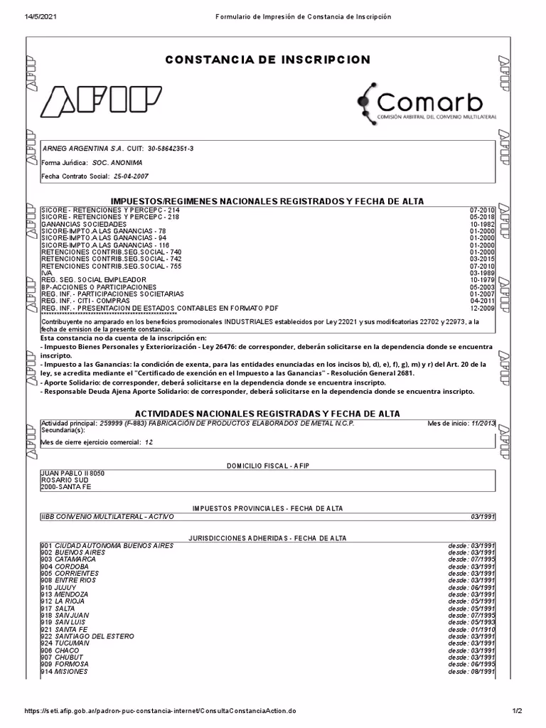 ¿Cómo sacar constancia de inscripción AFIP empresa?