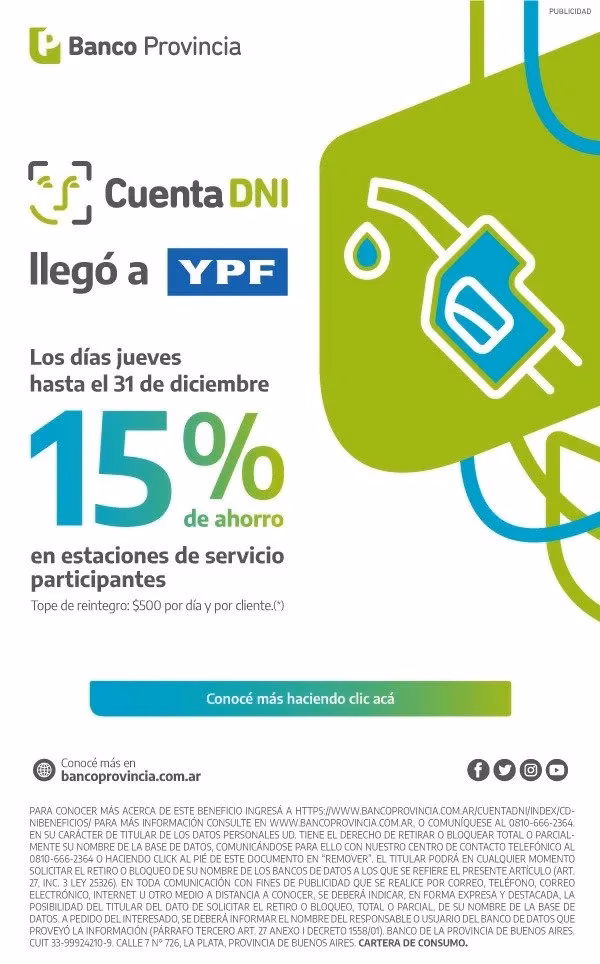 ¿Cuáles son los beneficios de la Cuenta DNI para octubre de 2025?