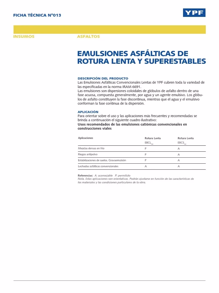 ¿Para qué se utiliza la emulsión asfáltica?