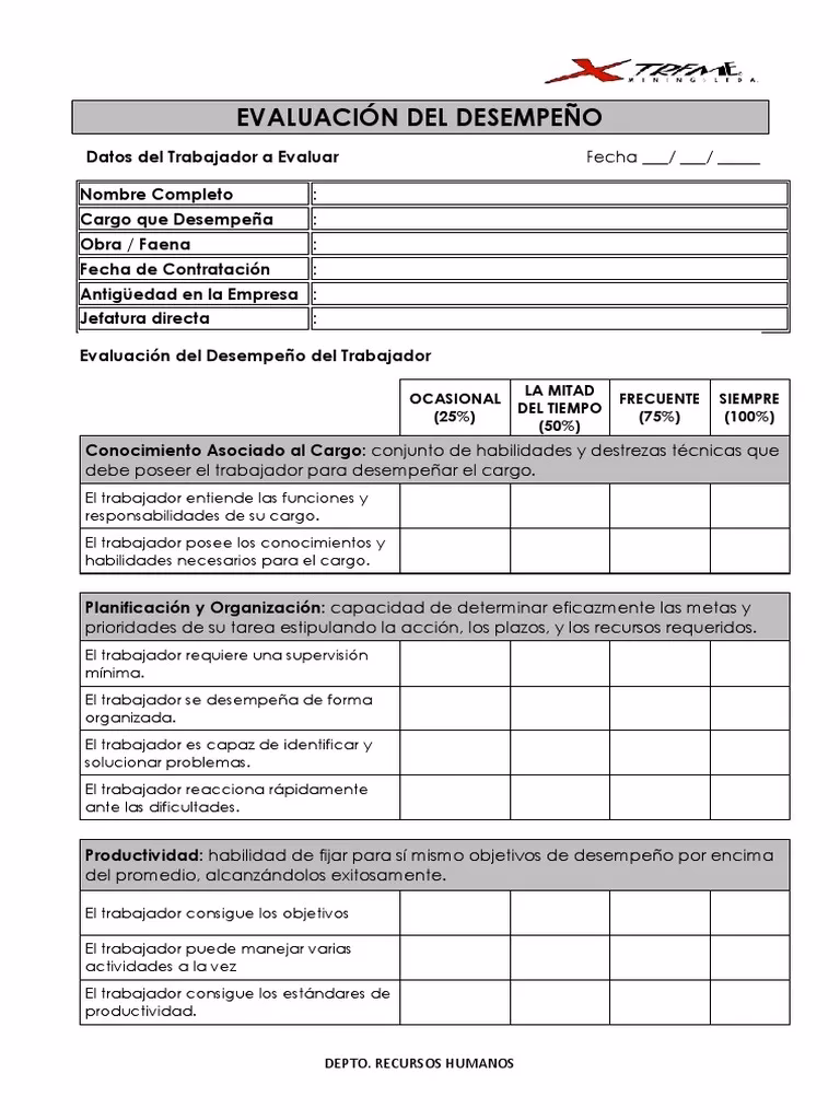 ¿Cómo hacer un formulario de evaluación del desempeño?
