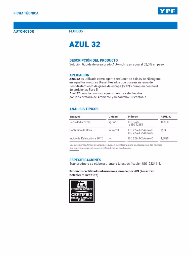 ¿Es tóxico el YPF azul 32?