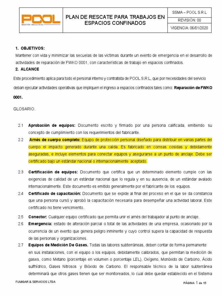 ¿Qué debe contener un plan de rescate en espacios confinados?