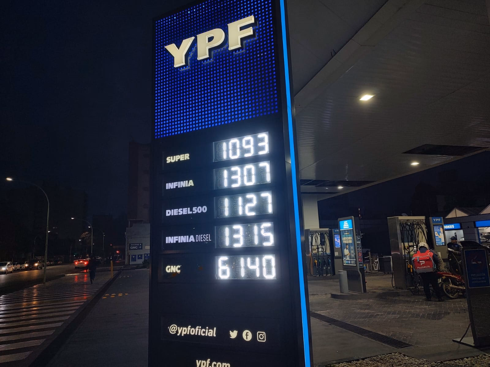 ¿Precio de nafta Infinia en Bahía Blanca?