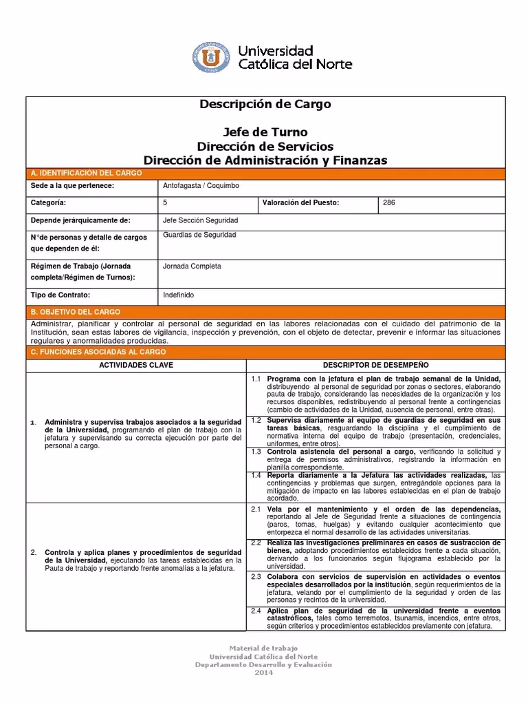 ¿Responsabilidades de un encargado de turno?
