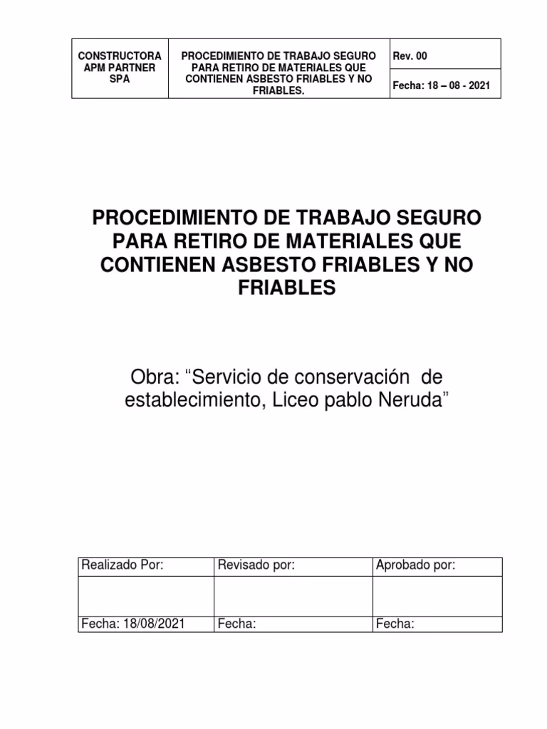 ¿Cuál es el procedimiento para la eliminación de amianto?
