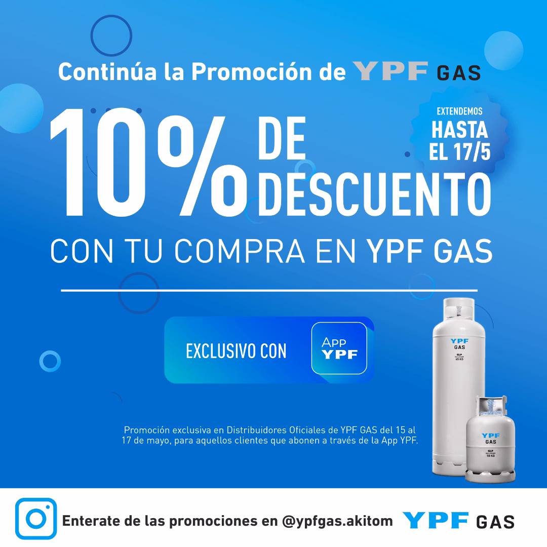 ¿Cuánto cuesta la garrafa de 10 kg YPF?