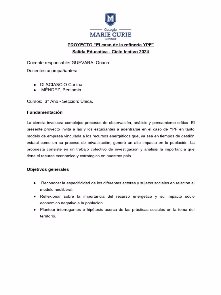 ¿Cuáles son los 4 tipos de proyectos educativos?