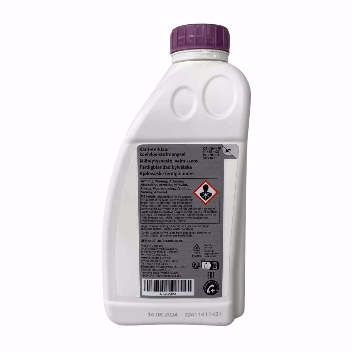 ¿Qué tipo de refrigerante recomienda Volkswagen?