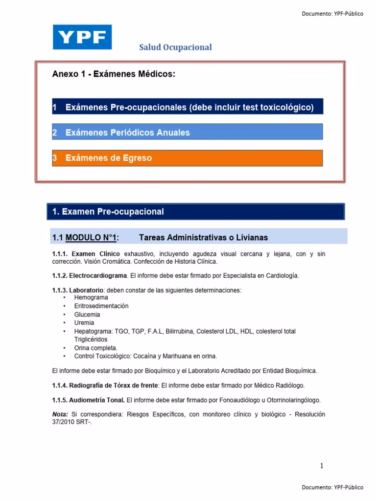 ¿Qué drogas salen en el examen preocupacional?