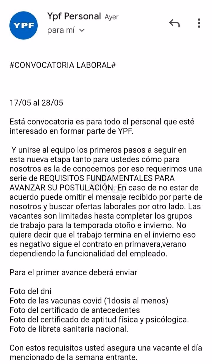 ¿Cómo se llaman las falsas ofertas de empleo?